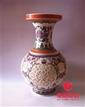 荷塘情趣陶瓷花瓶，荷花陶瓷花瓶供應(yīng)，景德鎮(zhèn)陶瓷花瓶