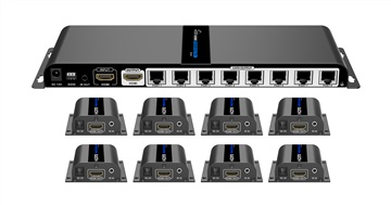 朗強(qiáng)HDMI一進(jìn)八出分配延長(zhǎng)器poc單邊供電