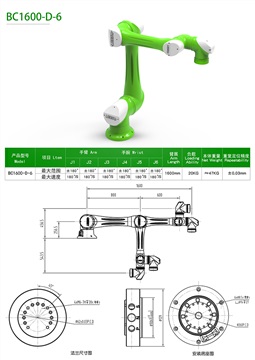 BC協(xié)作型系列 六軸機(jī)械手 BC1600-D-6