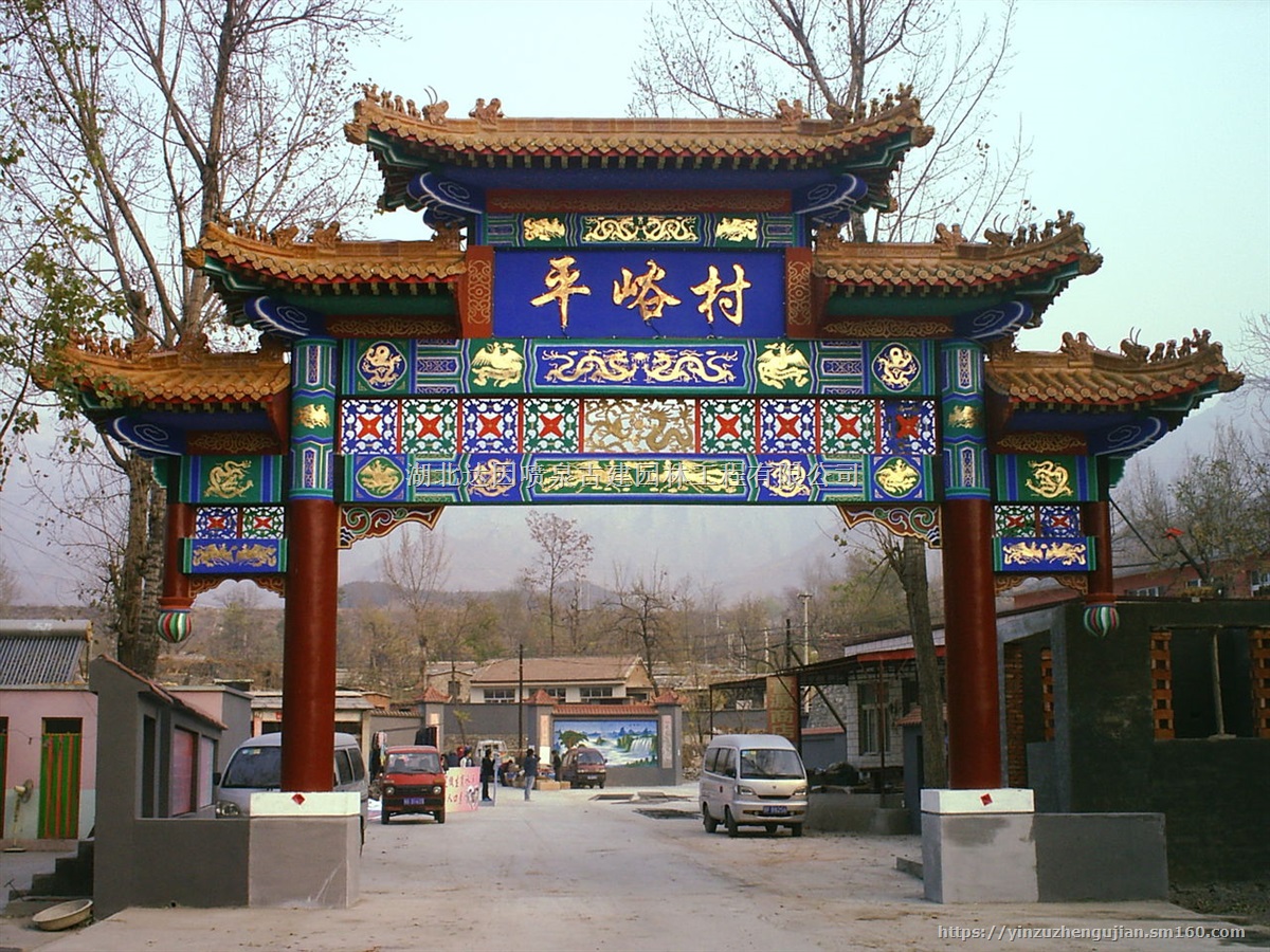 山西古建门楼牌坊，新疆五门七楼古建牌坊，西安农村仿