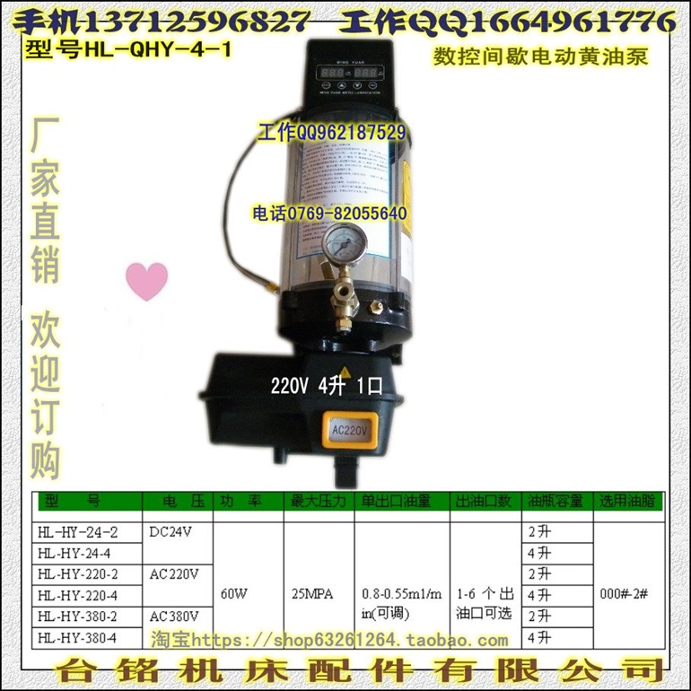 时控间歇电动黄油泵 220V 24V  4L 4口