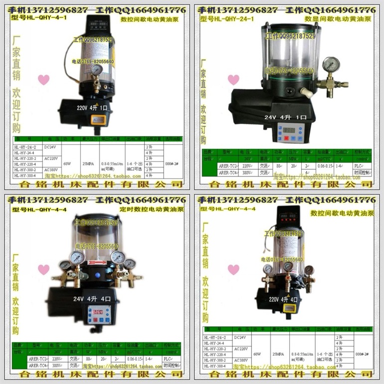 时控间歇电动黄油泵 220V 24V  4L 4口