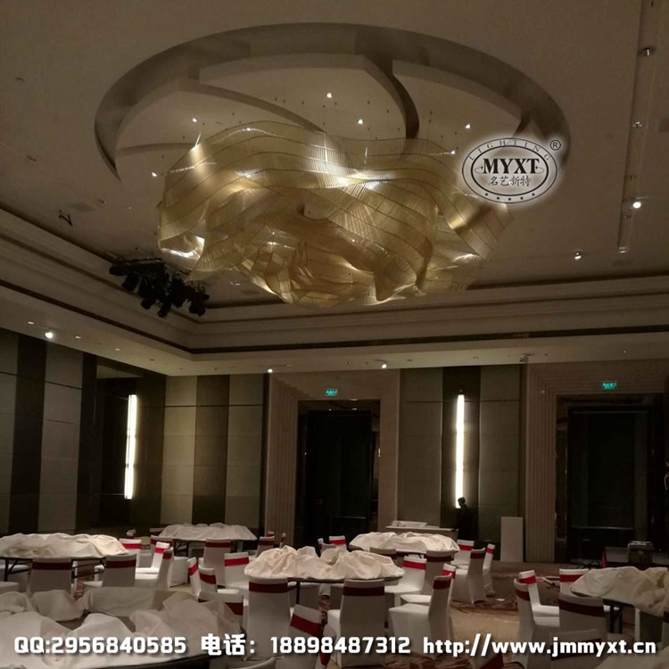 多功能灯具 酒店非标工程灯 宴会厅灯具 飘带工程灯