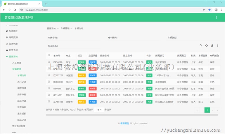 部队营区人脸识别请销假出入管理门禁系统车辆管理派车