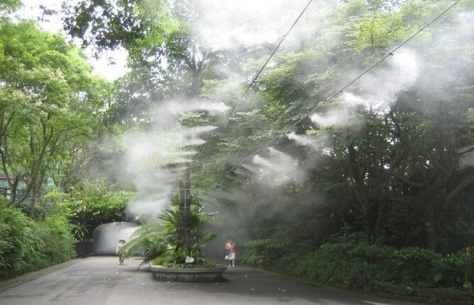 武汉别墅花园人造冷雾系统/人工造雾景观设备/假山优