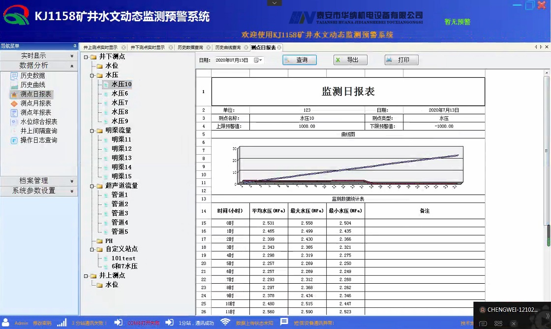 煤矿水文监测系统