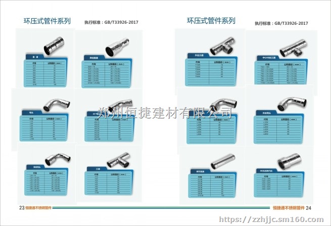 304/316环压式卡压式卡凸式不锈钢给水管及管件