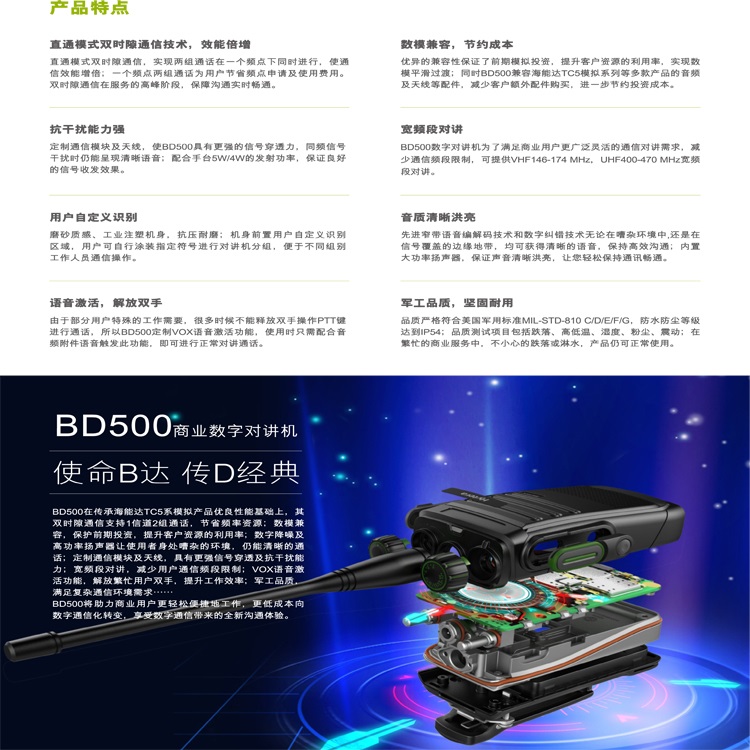 海能达BD500数字对讲机成都君晖销售