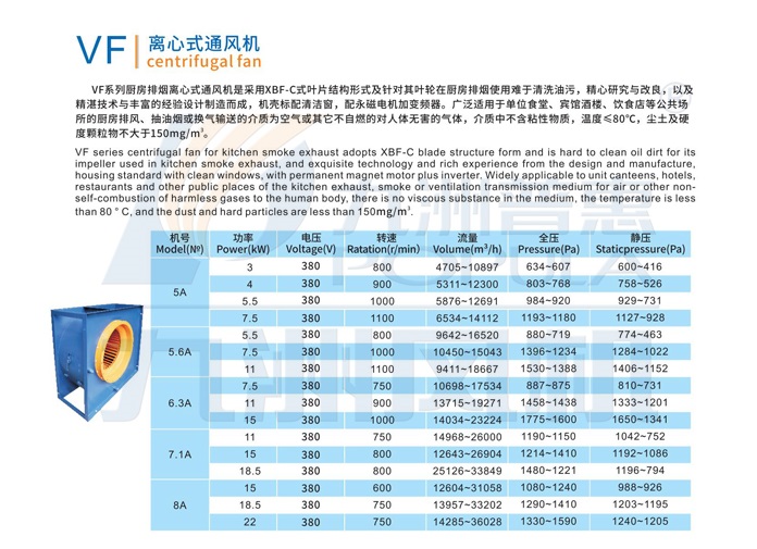 VF离心式通风机