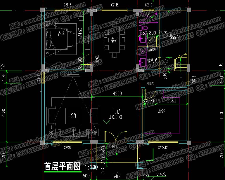 框架結構四層自建房屋帶露臺別墅設計圖紙及效果圖大全